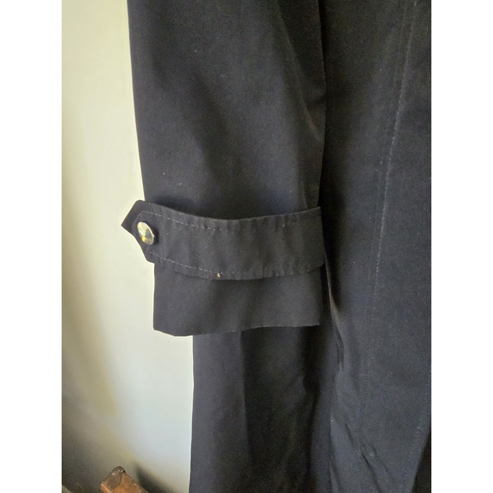 Fleet Street Ltd Black Rain Resistant Trench Coat Jacket Polyester Women's Med - Picture 9 of 16